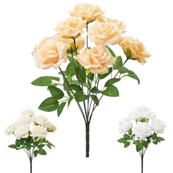 Selyemvirág rózsacsokor 43 cm 3féle