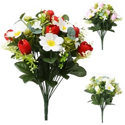 Selyemvirág csokor tulipánnal 43 cm 3 féle