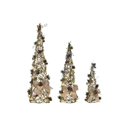 Stilizált fenyő szett 50 LED-es 20x20x80 cm S/3