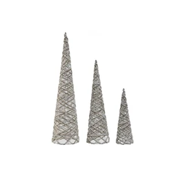 Stilizált fenyő szett, LED-es 20x20x80 cm S/3