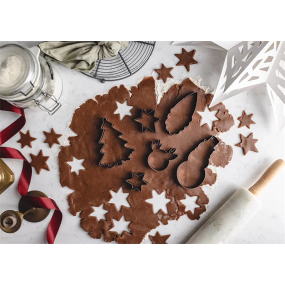 Süteménykiszúró karácsony 5-8,5 x 4,5-13 cm ezüst S/6