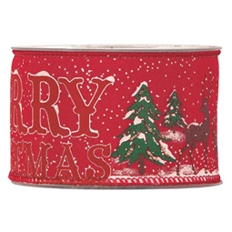 Szalag "Merry Christmas" felirattal 63 mm x 10 m