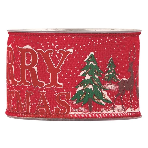 Szalag "Merry Christmas" felirattal 63 mm x 10 m