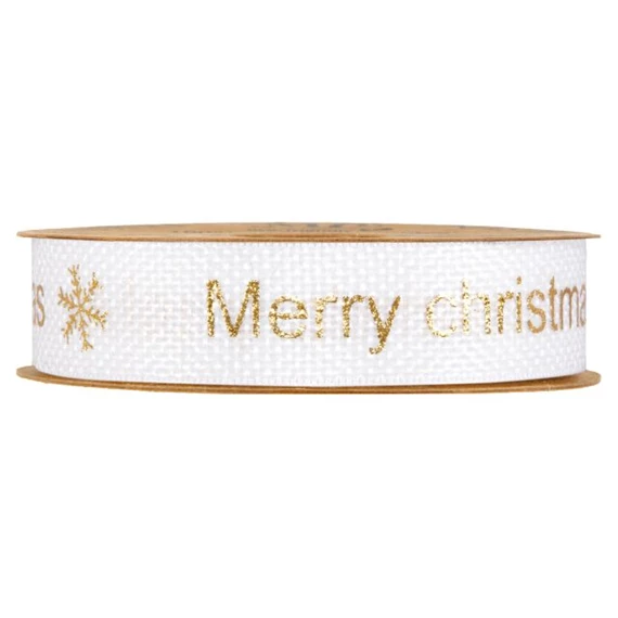 Szalag "Merry Christmas" fellirattal 25 mm x 10 m