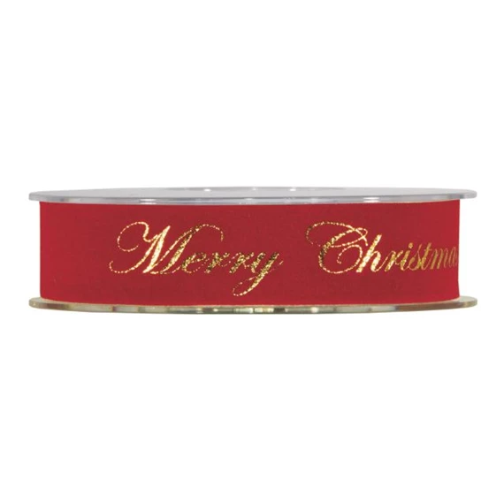 Szalag "Merry Christmas" fellirattal 25 mm x 10 m