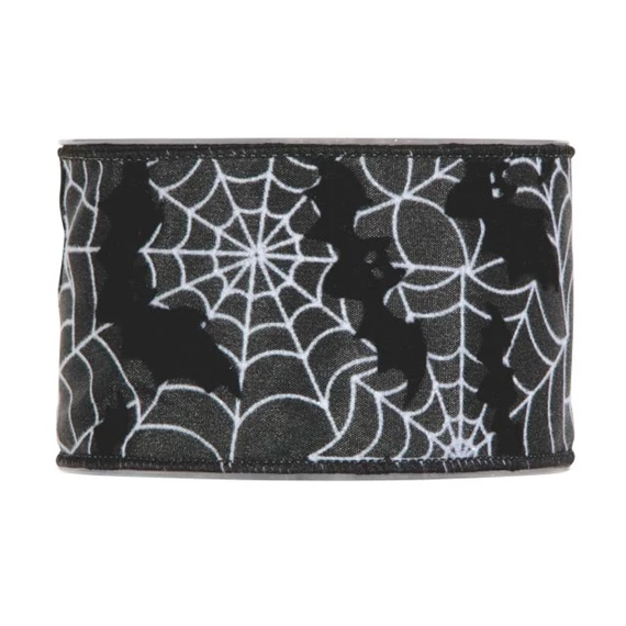 Szalag denevér és pókháló mintával 63 mm x 10 m