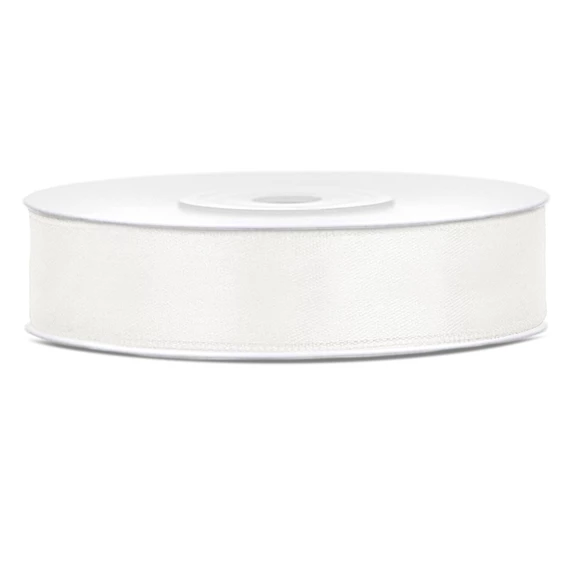 Szalag szatén világos krém 12 mm x 25 m