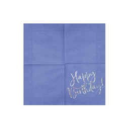 Szalvéta boldog születésnapot, sötétkék, 33x33 cm S/20