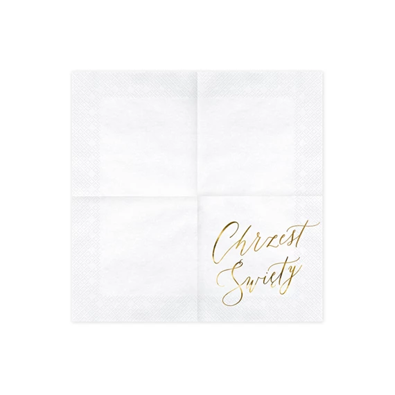 Szalvéta chrzest święty fehér 33x33 cm S/20