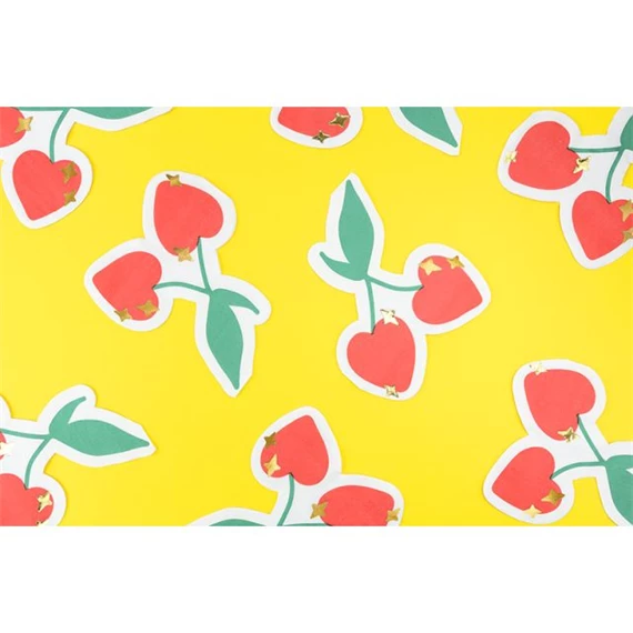 Szalvéta cseresznye mintás, vegyes, 13,5x16 cm S/20