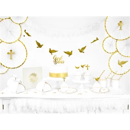 Szalvéta elsőáldozás dísz 33x33 cm arany S/20