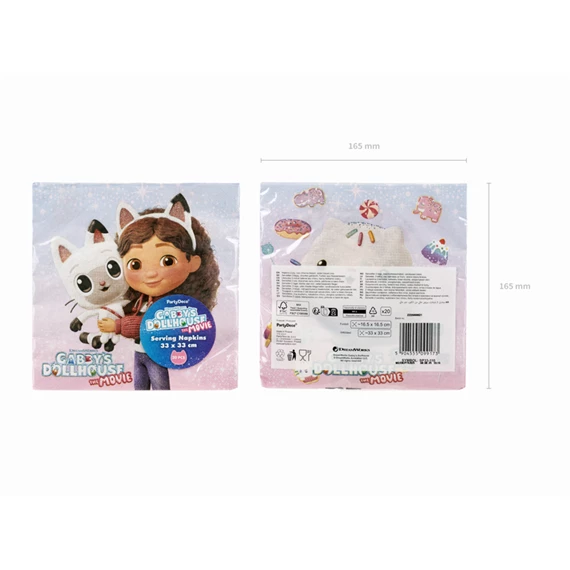 Szalvéta gabby`s dollhouse 33 x 33 cm mix S/20