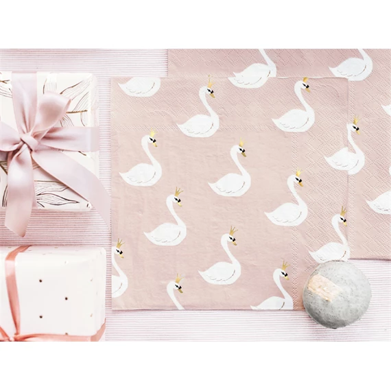Szalvéta lovely swan 33x33 cm S/20