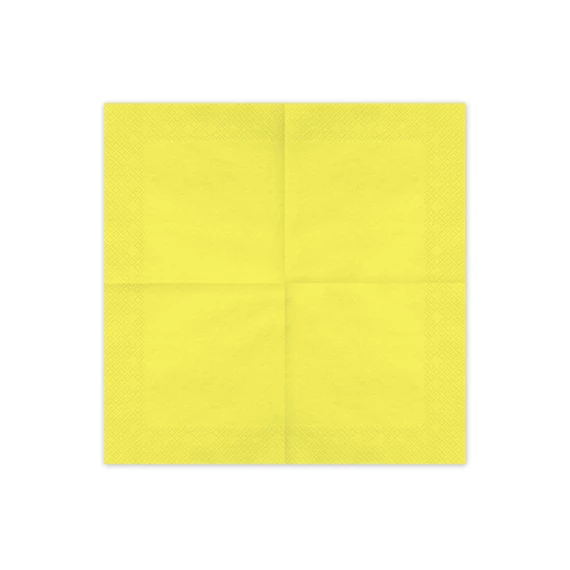Szalvéta papír 33x33 cm sárga S/20