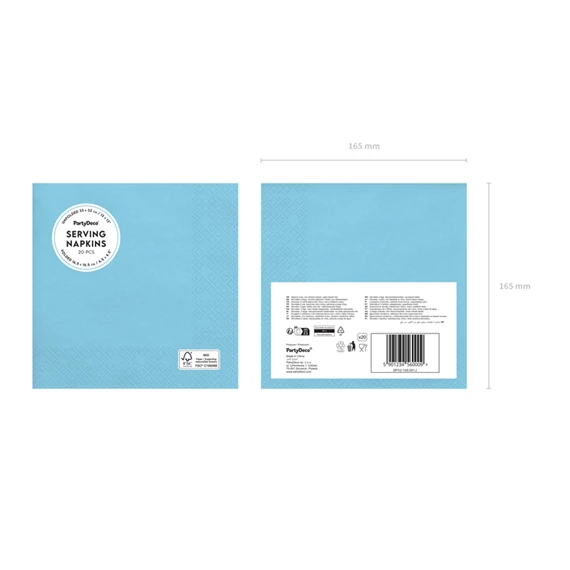 Szalvéta világoskék 33x33 cm S/20