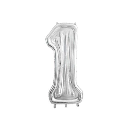 Számkeret 1-es latex lufikhoz 126 cm ezüst