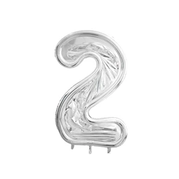 Számkeret 2-es latex lufikhoz 126 cm ezüst