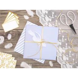 Szatén szalag világos arany 6 mm x 25 m