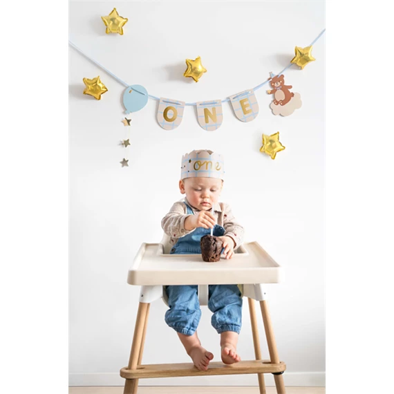 Szék banner és korona maci, 50x20,5 cm, mix