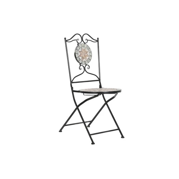 Szék kovácsolt vas, mozaik mintával 42x50x90 cm