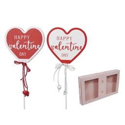 Szív "Happy valentine day" felirattal, betűzős 7x6,5 cm S/12