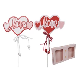 Szív "Love" felirattal, betűzős 8x5,5 cm S/12