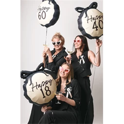 Szív alakú szemüveg gyöngyökkel, 13,5 cm széles, 5 cm magas, 13 cm hosszú, rózsaszín