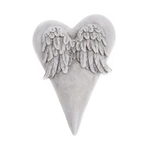 Szív angyalszárnnyal 13x9,5x4 cm