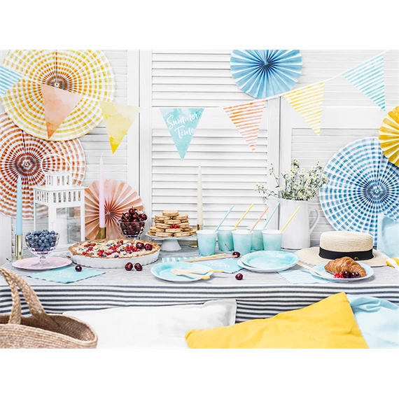 Szívószál papír 19,5cm színes S/10