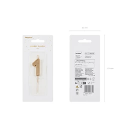 Szülinapi gyertya 1-es szám 4,5 cm arany
