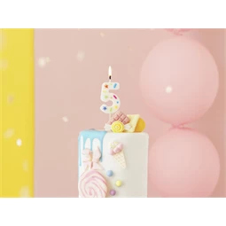 Szülinapi gyertya 5-ös szám fehér konfetti 5,5 cm