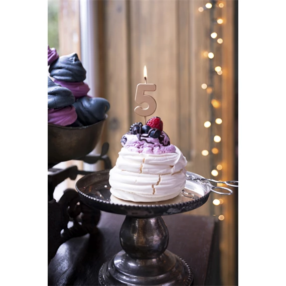 Szülinapi gyertya 5-ös szám rózsaarany 4,5 cm