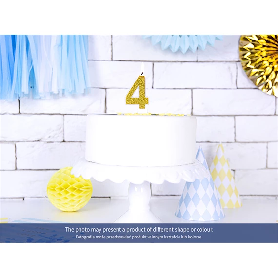 Szülinapi gyertya 7-es szám arany 7 cm