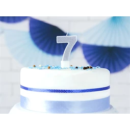 Szülinapi gyertya 7-es szám ezüst 7 cm