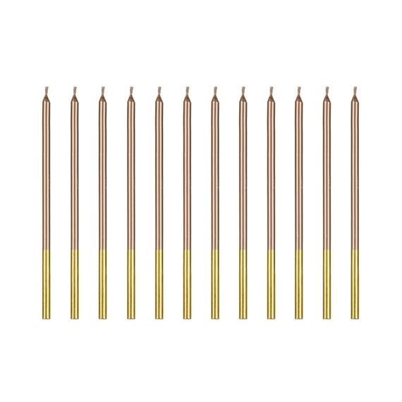 Szülinapi gyertya rózsaarany 14 cm S/12