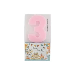 Szülinapi számgyertya 3-as 6 cm