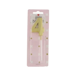 Szülinapi számgyertya 4-es, betűzős 5 cm