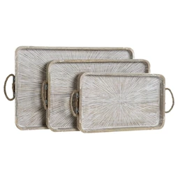 Tálca szett füllel, szögletes 53x35x4,5 cm S/3