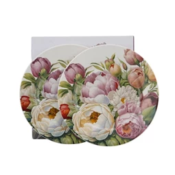 Tányér bazsarózsa mintával S/2