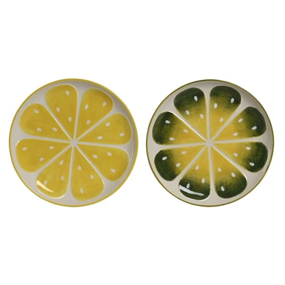 Tányér citrom mintás 28x28x3 cm 2 féle