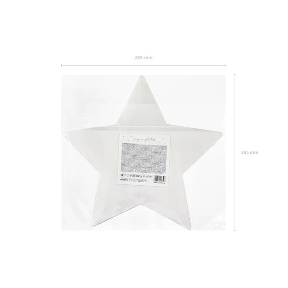 Papírtányér csillag papír 27 cm arany S/6