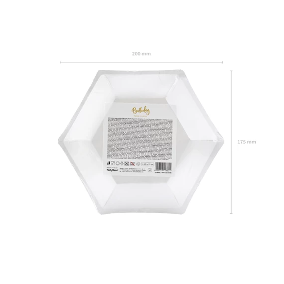 Papírtányér 60. születésnap arany 20 cm S/6