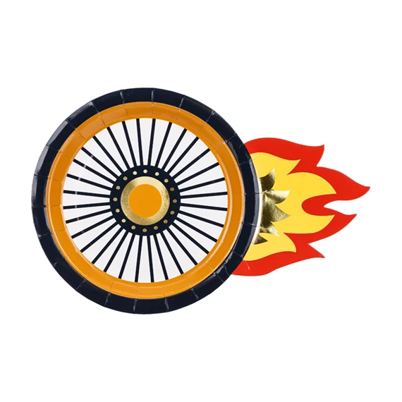 Papírtányér kerék 26,5x18 cm mix S/6