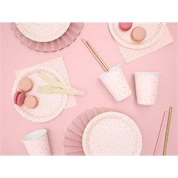 Papírtányér pöttyös világos rózsaszín 18 cm S/6