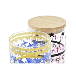 Tároló afrikai mintás 10x10x12,5 cm 700 ml 2 féle