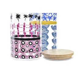 Tároló afrikai mintás 10x10x22 cm 1400 ml 2 féle