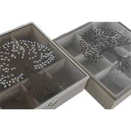 Teafilter tartó doboz 24x24x6,5 cm 2 féle