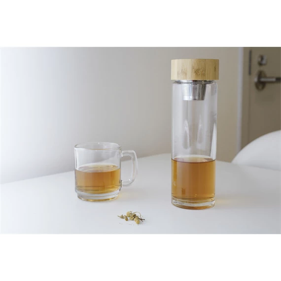 Teásüveg szűrővel 10x26,2x10 cm