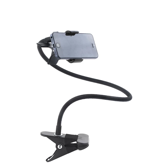 Telefontartó, asztalra csiptethető, gégecső 7,5x16,8x17 cm