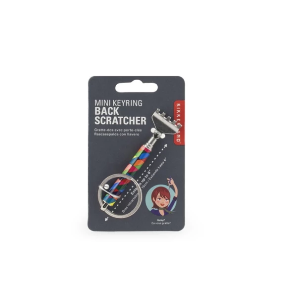 Teleszkópos hátvakaró kulcstartóval, mintás 15 cm